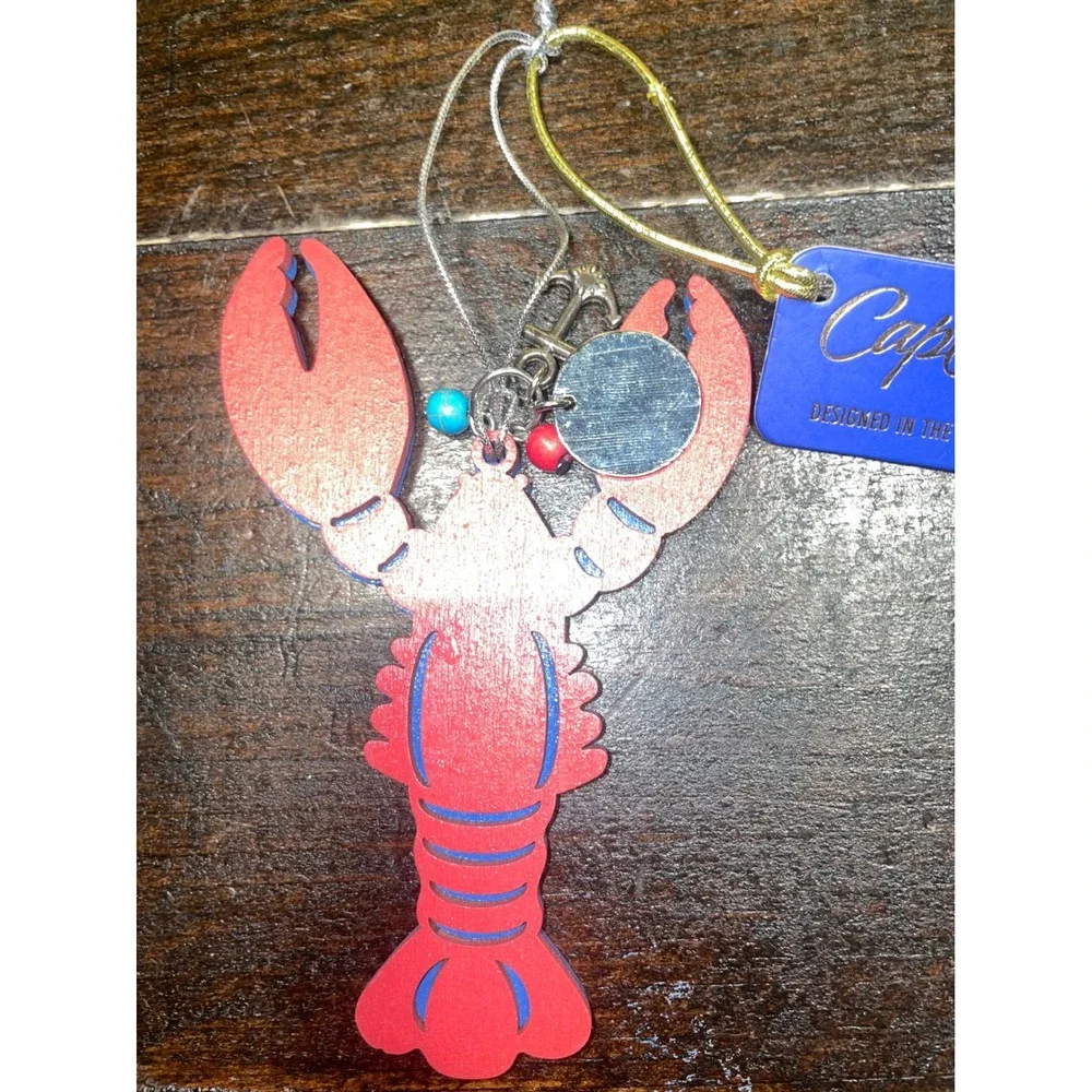 Cape Shore Lobster Christmas‎ Ornament Charm Red Blue Nautical Beach Decor
